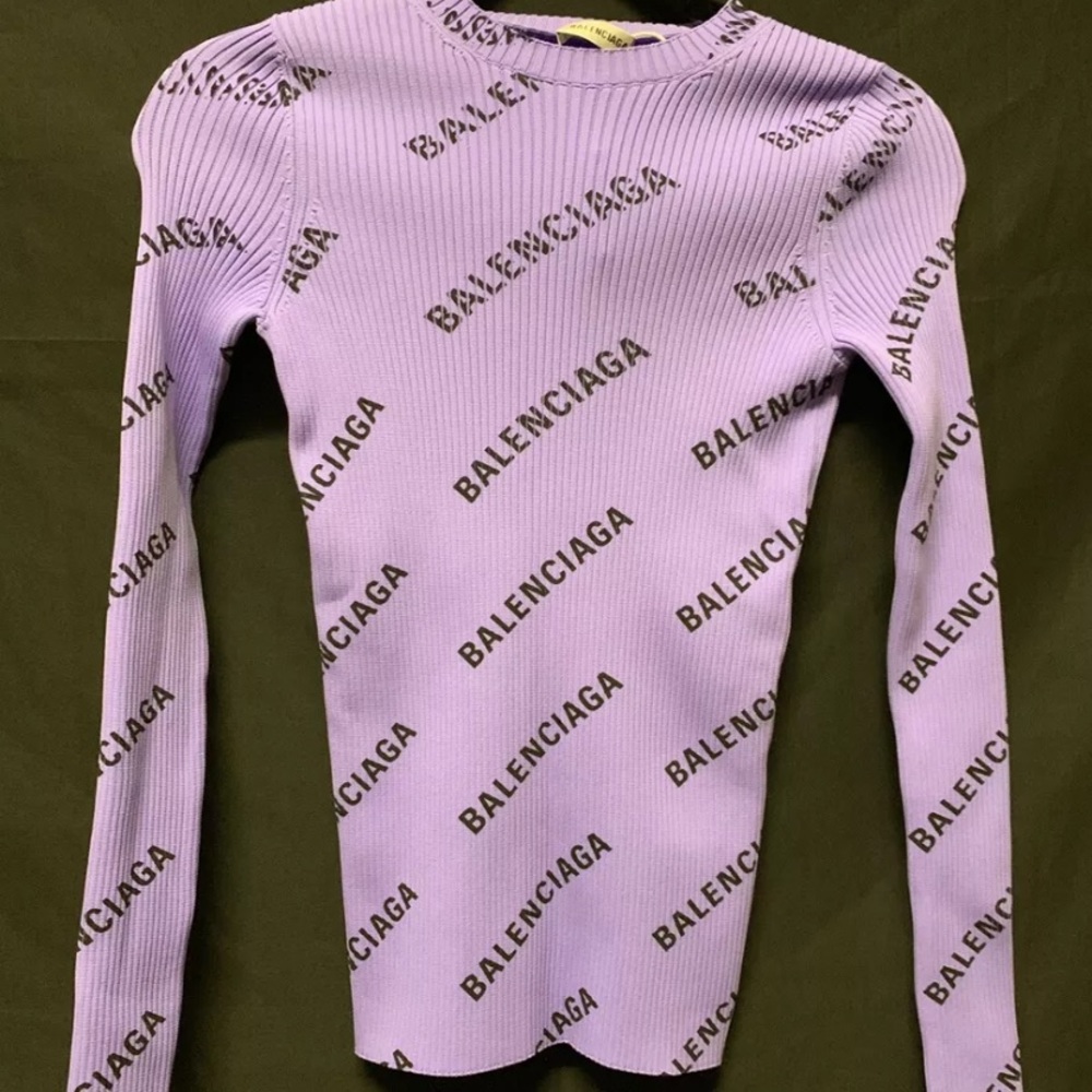 Women’s Balenciaga Printed Knit Top “Lilac”